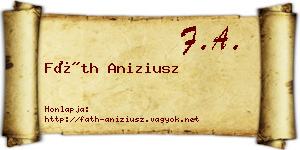 Fáth Aniziusz névjegykártya